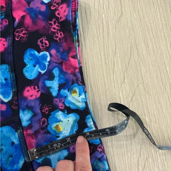 Fleo Women's Athletic Shorts - Blue and Pink Floral - Picture 6 of 6